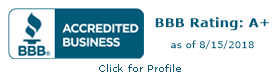 Tejas Roofing & Gutters Better Business Bureau A+ badge